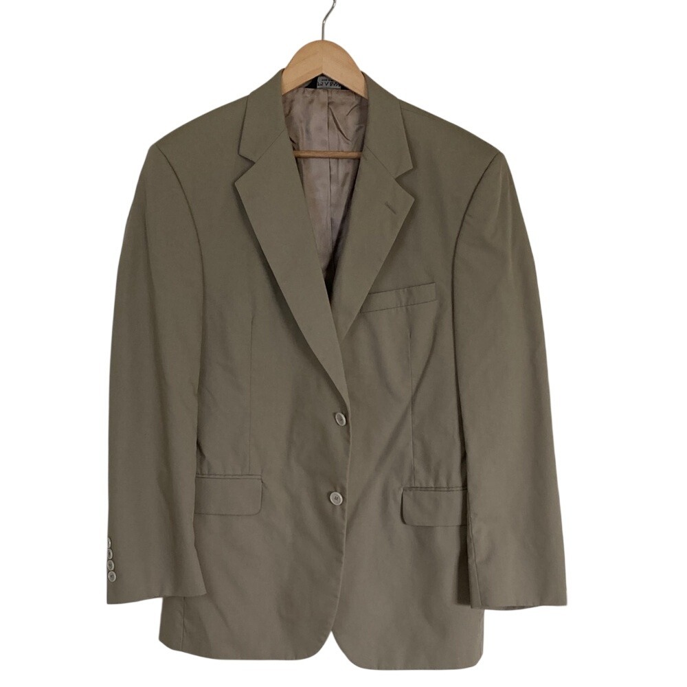 Jos A Bank Mens Classic Tan Cotton Blend 2 Button Blazer Size 42R Office Career